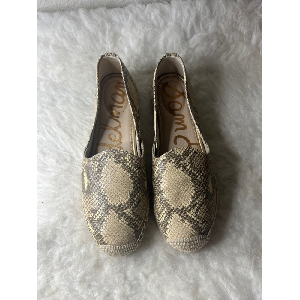 Sam Edelman Kesia Snake Print Leather Slip-on Espadrilles Women Size 8M